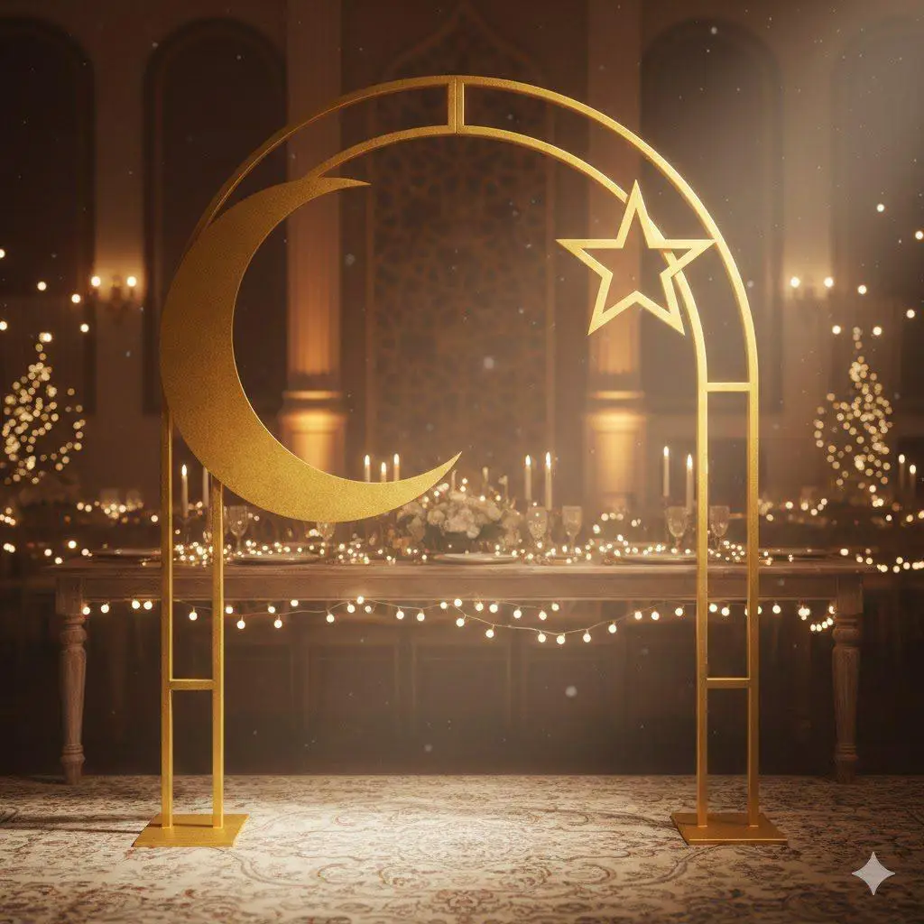 Metal Crescent Moon & Star Archway Metal Crescent Moon & Star Archway