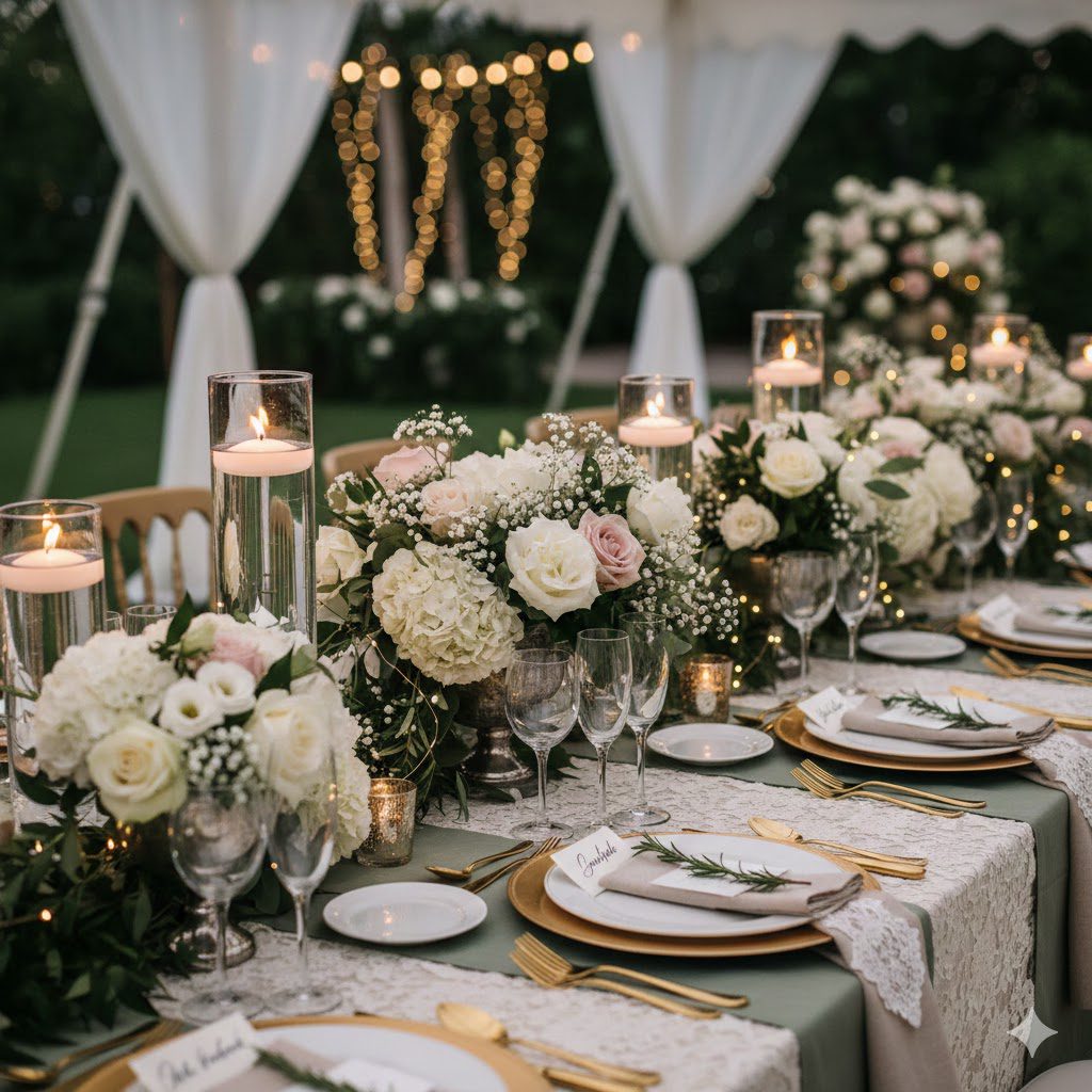 elegent table flower decoration in dubai by ms events and decor