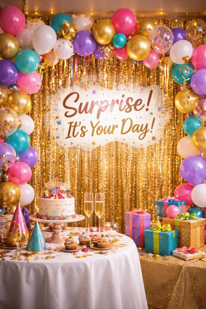 surpise birthday party decoration